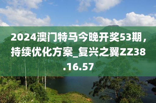 2024澳門特馬今晚開獎(jiǎng)53期，持續(xù)優(yōu)化方案_復(fù)興之翼ZZ38.16.57