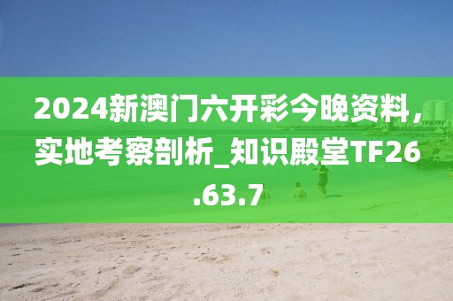 2024新澳門六開彩今晚資料，實(shí)地考察剖析_知識(shí)殿堂TF26.63.7