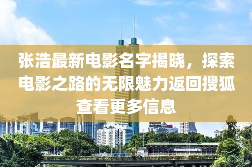 張浩最新電影名字揭曉，探索電影之路的無限魅力返回搜狐查看更多信息