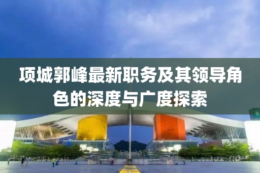 項城郭峰最新職務(wù)及其領(lǐng)導(dǎo)角色的深度與廣度探索