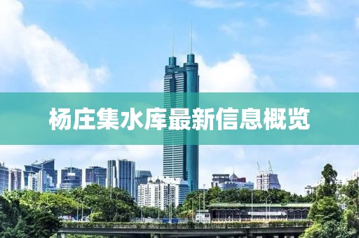 楊莊集水庫最新信息概覽