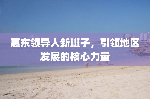 惠東領(lǐng)導(dǎo)人新班子，引領(lǐng)地區(qū)發(fā)展的核心力量