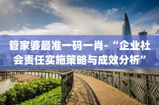 管家婆最準(zhǔn)一碼一肖-“企業(yè)社會(huì)責(zé)任實(shí)施策略與成效分析”