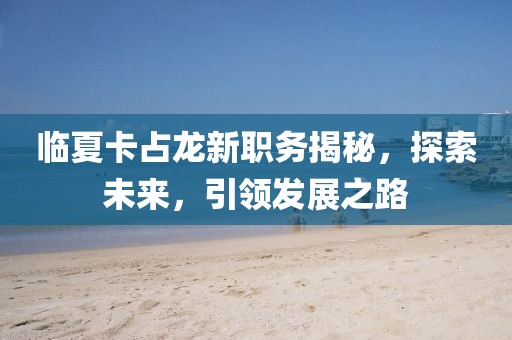 臨夏卡占龍新職務(wù)揭秘，探索未來，引領(lǐng)發(fā)展之路