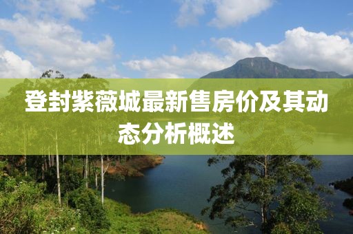 登封紫薇城最新售房?jī)r(jià)及其動(dòng)態(tài)分析概述