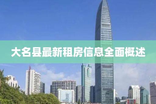 大名縣最新租房信息全面概述