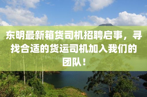 東明最新箱貨司機(jī)招聘啟事，尋找合適的貨運(yùn)司機(jī)加入我們的團(tuán)隊(duì)！