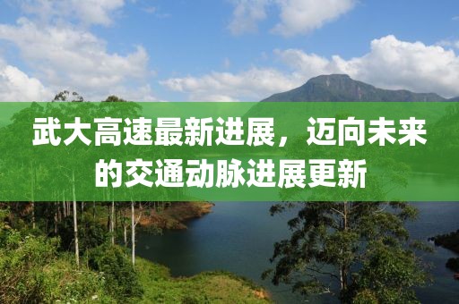 武大高速最新進(jìn)展，邁向未來的交通動脈進(jìn)展更新