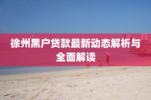 徐州黑戶貸款最新動(dòng)態(tài)解析與全面解讀