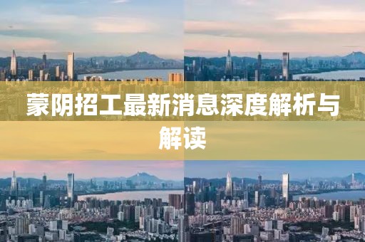 蒙陰招工最新消息深度解析與解讀