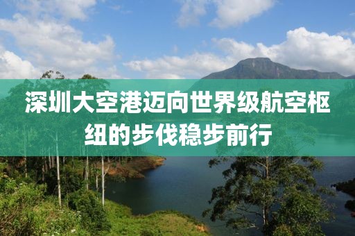深圳大空港邁向世界級航空樞紐的步伐穩(wěn)步前行