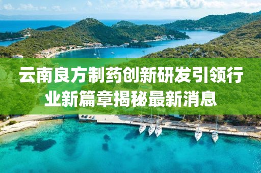 云南良方制藥創(chuàng)新研發(fā)引領(lǐng)行業(yè)新篇章揭秘最新消息