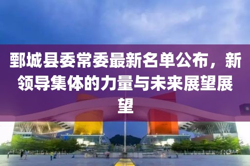 鄄城縣委常委最新名單公布，新領導集體的力量與未來展望展望