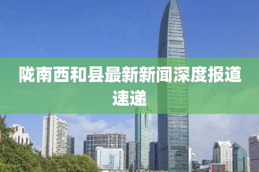 隴南西和縣最新新聞深度報道速遞