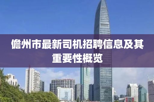 儋州市最新司機(jī)招聘信息及其重要性概覽