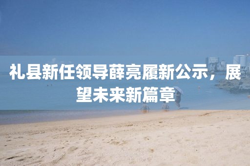 禮縣新任領(lǐng)導(dǎo)薛亮履新公示，展望未來新篇章