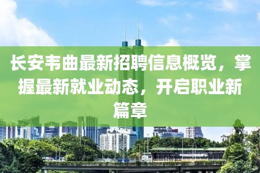 長安韋曲最新招聘信息概覽，掌握最新就業(yè)動態(tài)，開啟職業(yè)新篇章