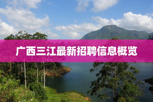 廣西三江最新招聘信息概覽