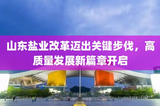 山東鹽業(yè)改革邁出關(guān)鍵步伐，高質(zhì)量發(fā)展新篇章開啟