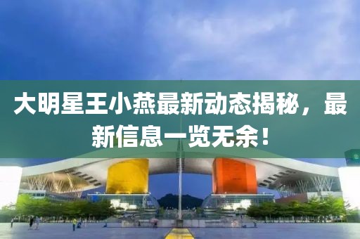 大明星王小燕最新動態(tài)揭秘，最新信息一覽無余！