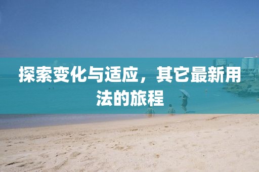 探索變化與適應(yīng)，其它最新用法的旅程