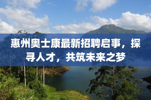 惠州奧士康最新招聘啟事，探尋人才，共筑未來(lái)之夢(mèng)
