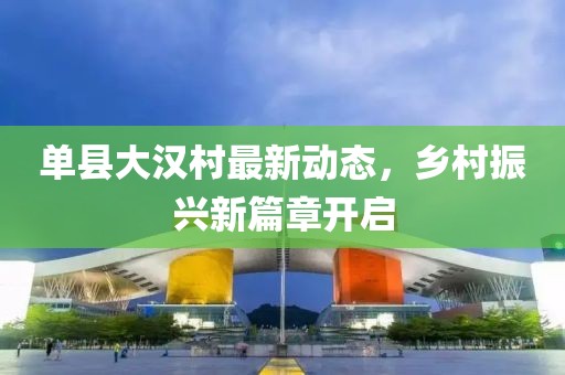 單縣大漢村最新動(dòng)態(tài)，鄉(xiāng)村振興新篇章開啟