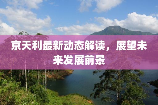 京天利最新動態(tài)解讀，展望未來發(fā)展前景