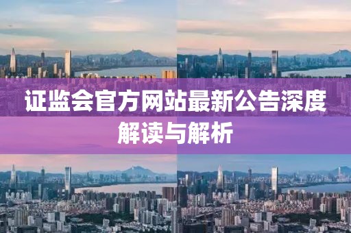 證監(jiān)會官方網(wǎng)站最新公告深度解讀與解析