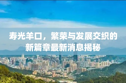 壽光羊口，繁榮與發(fā)展交織的新篇章最新消息揭秘