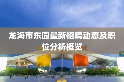 龍海市東園最新招聘動(dòng)態(tài)及職位分析概覽