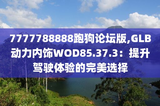 7777788888跑狗論壇版,GLB動力內(nèi)飾WOD85.37.3：提升駕駛體驗的完美選擇