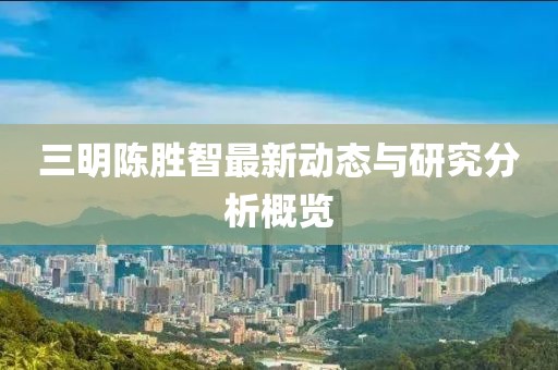 三明陳勝智最新動態(tài)與研究分析概覽