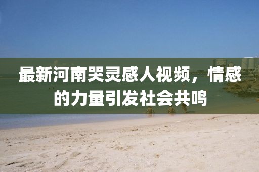 最新河南哭靈感人視頻，情感的力量引發(fā)社會(huì)共鳴