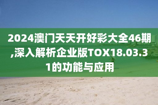 2024澳門天天開好彩大全46期,深入解析企業(yè)版TOX18.03.31的功能與應用