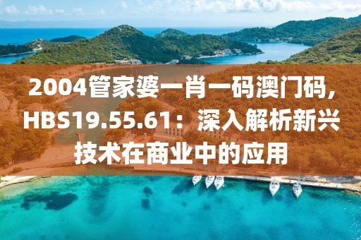 2004管家婆一肖一碼澳門碼,HBS19.55.61：深入解析新興技術(shù)在商業(yè)中的應(yīng)用