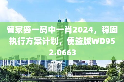 管家婆一碼中一肖2024，穩(wěn)固執(zhí)行方案計(jì)劃，便簽版WD952.0663