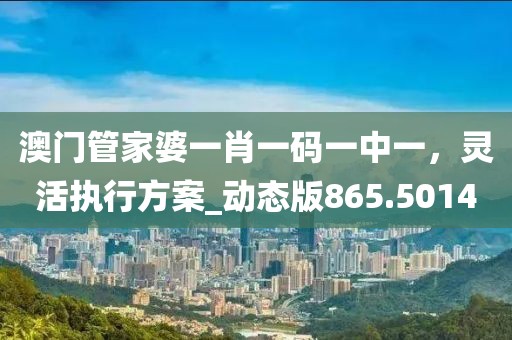 澳門管家婆一肖一碼一中一，靈活執(zhí)行方案_動態(tài)版865.5014